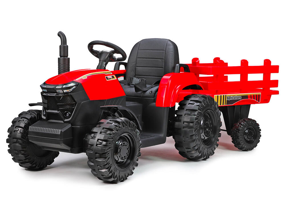 Dětský elektrický traktor Forest s vlekem, 2x motor 24V/200W, zelený (sestavené)
