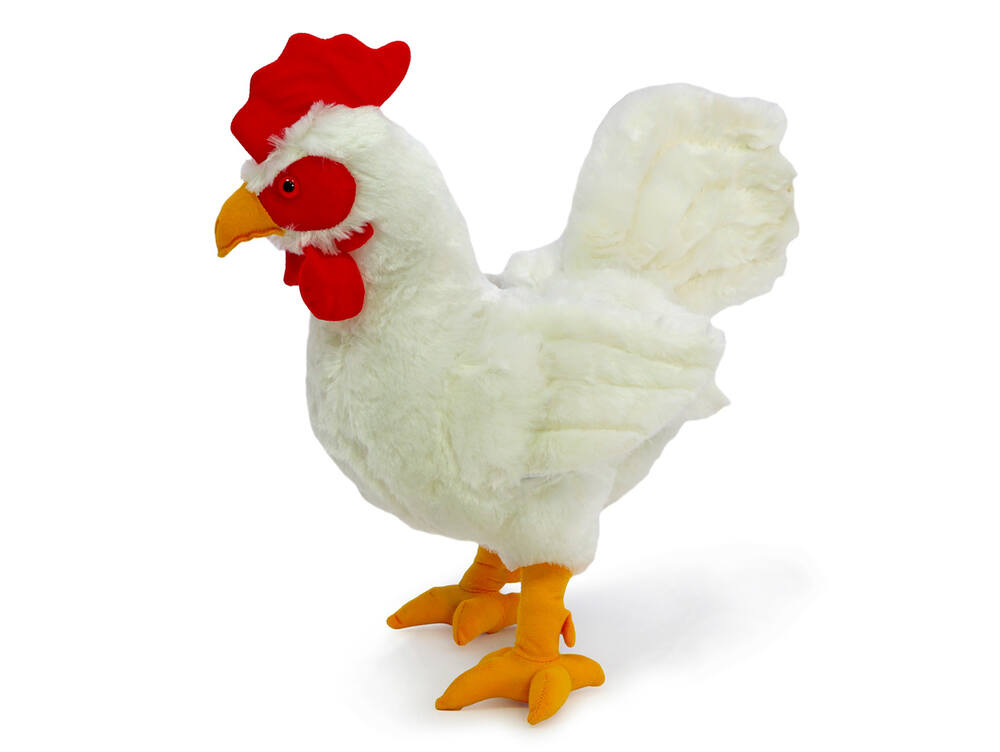 Plyšový kohout - kur domácí 45 cm, bílý