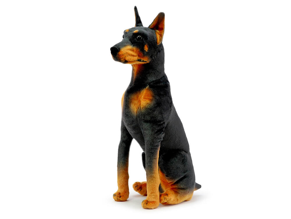 andos Plyšový pes dobrman sedící 66 cm