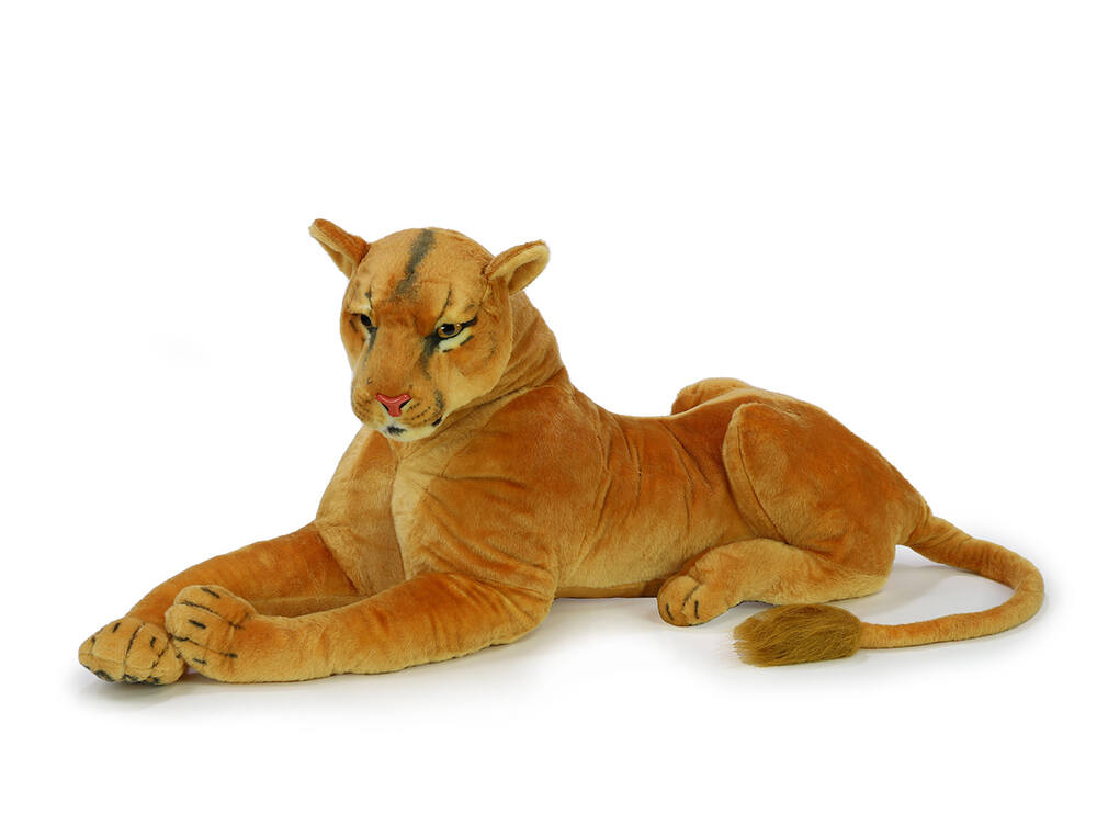 Plyšová lvice ležící 108 cm + ocas 62 cm
