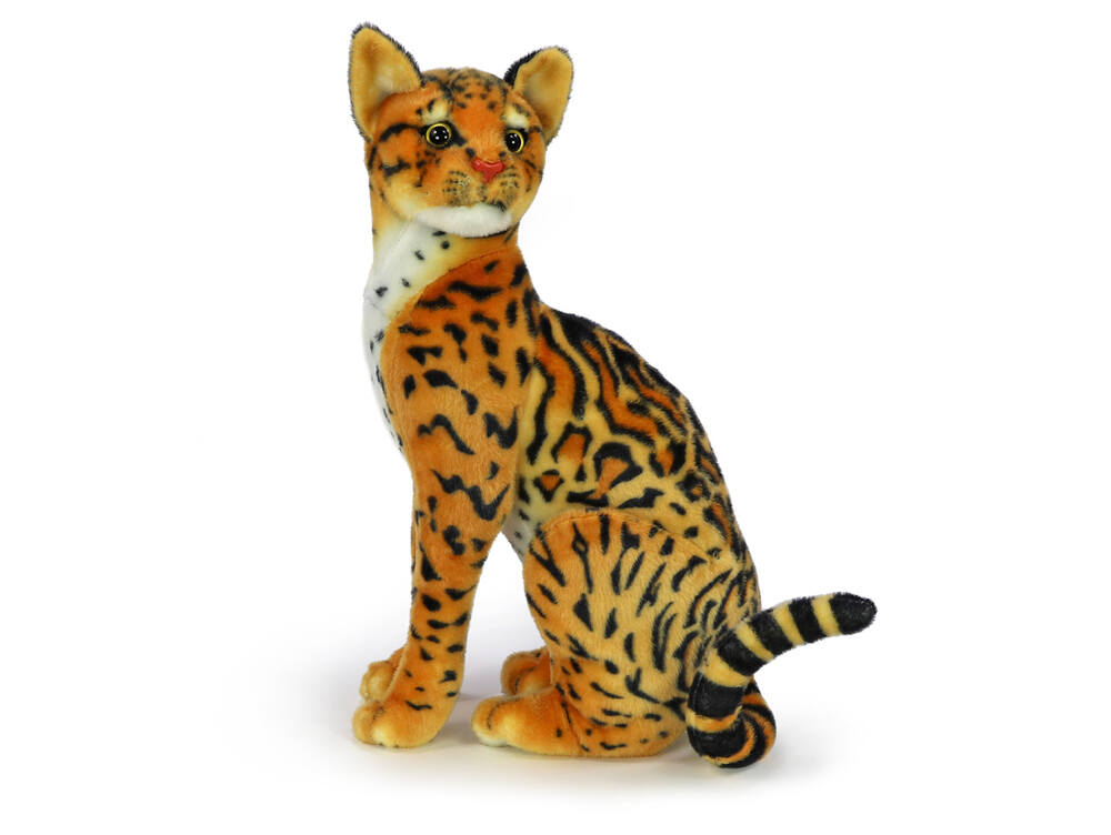 Plyšový ocelot sedící 46 cm
