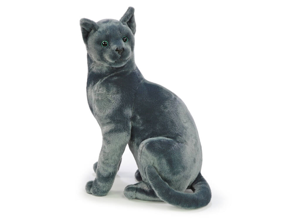 Plyšová kočka ruská modrá sedící 46 cm