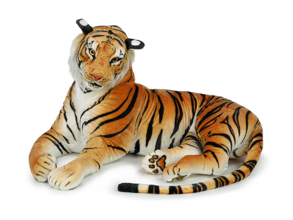 Obrovský plyšový tygr ležící 158 cm + ocas 90 cm
