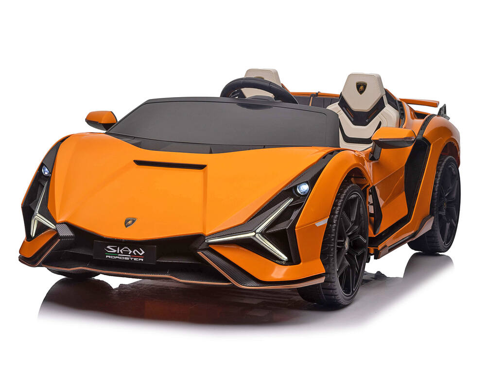 Elektrické autíčko pro dvě děti Lamborghini Sián 4x4 24V/800W, oranžové
