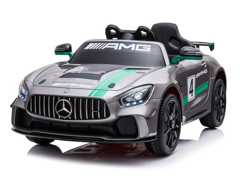 Elektrické autíčko Mercedes-AMG GT4, lakované stříbrné