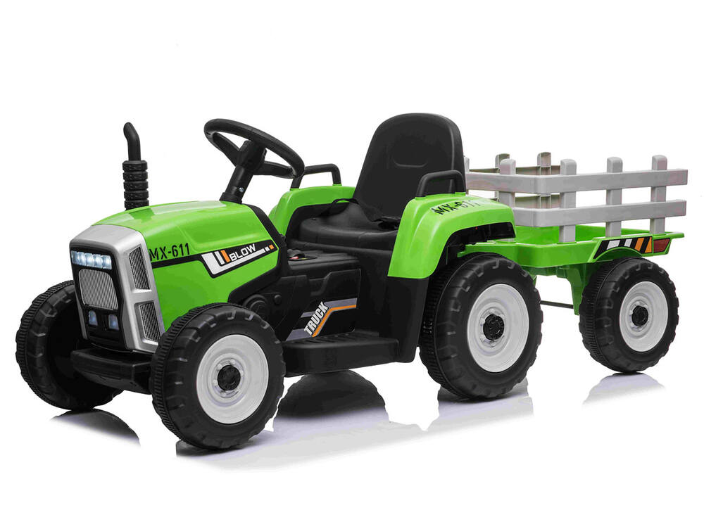 Dětský elektrický traktor s vlečkou Blow MX-611, zelený