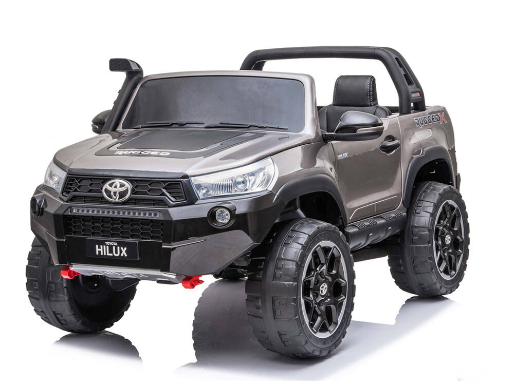 Dvoumístné elektrické autíčko Toyota Hilux s motory 2x 24V/240W, lakované šedé