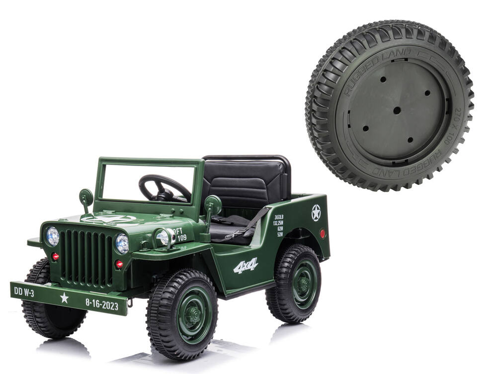 Dětské autíčko Džíp Willys 4x4 jednomístný - náhradní kolo EVA univerzální