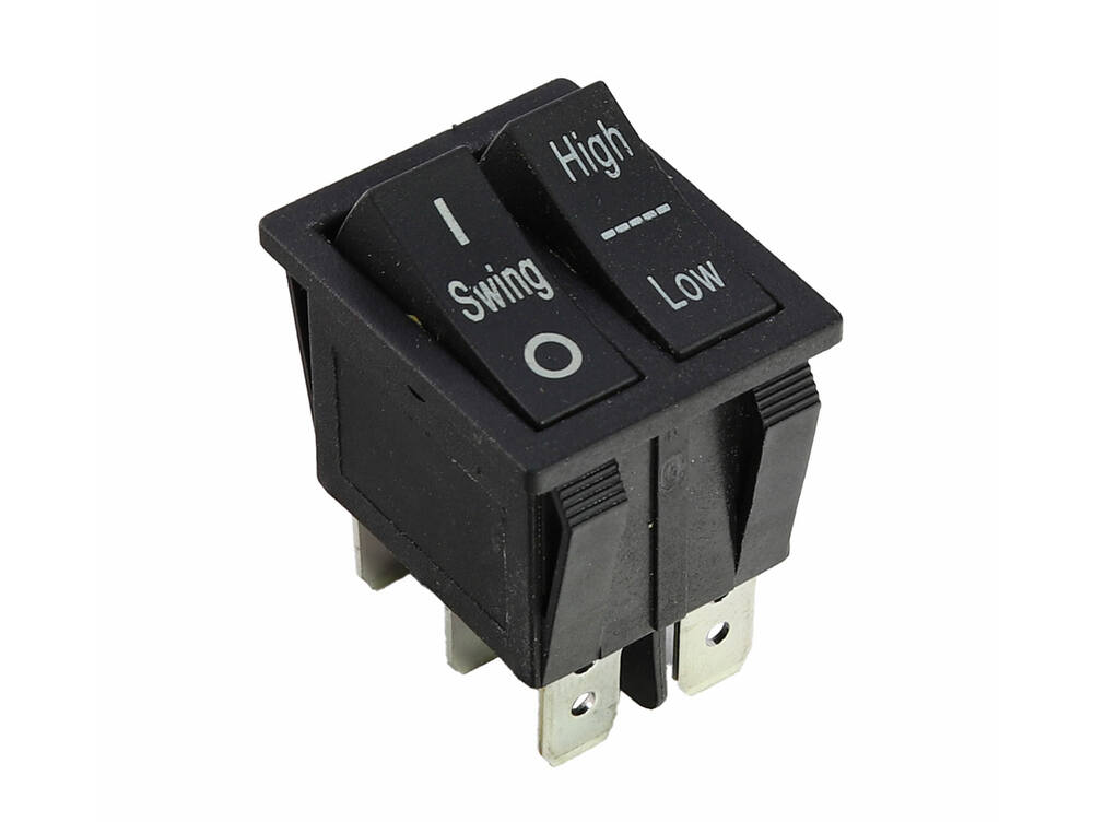 Prepínač dvojpólový - prepínanie pomalej/rýchlej jazdy a vypínač O-I svetla, 6 pin