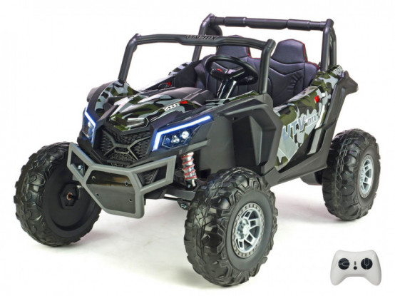 Dvoumístná elektrická bugina UTV-MX s motory 2x 24V/200W a 2.4G dálkovým ovládáním, SPIDER MASKÁČOVÁ
