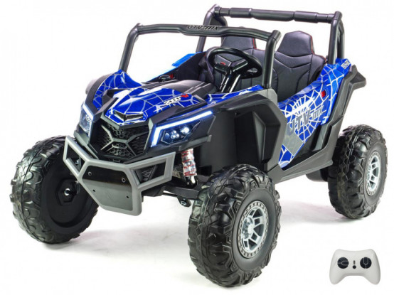 Dvoumístná elektrická bugina UTV-MX s motory 2x 24V/200W a 2.4G dálkovým ovládáním, SPIDER MODRÁ