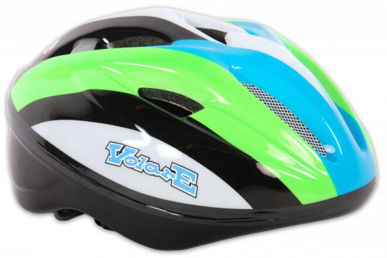 Volare Deluxe dětská helma na kolo, 51-55 cm, zelená/bílá/černá
