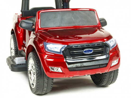 DAIMEX Dětské autíčko Ford Ranger s vodící tyčí pro nejmenší, 6V, VÍNOVÁ METALÍZA