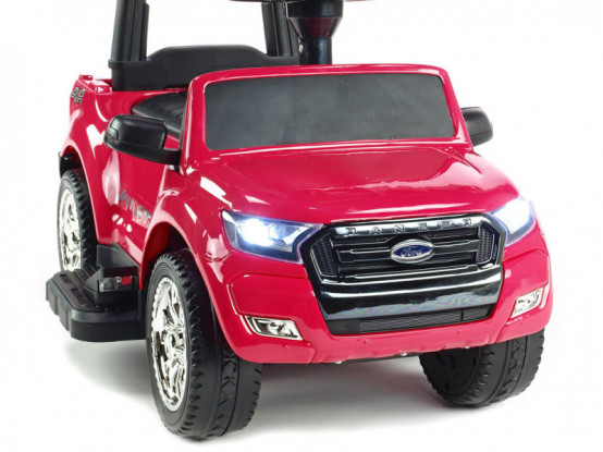 Ford Ranger s vodící tyčí pro nejmenší, s bezpečnostními madly a stříškou, 6V, RŮŽOVÁ METALÍZA
