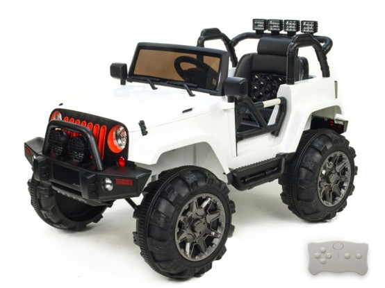 Dětské elektrické autíčko džíp Wrangler s 2.4G dálkovým ovládáním, 12V, BÍLÉ