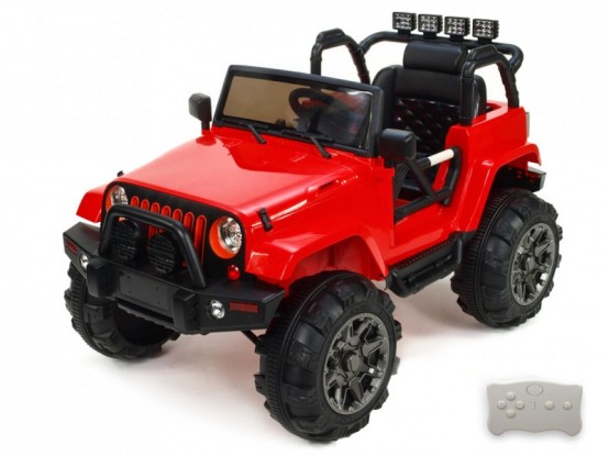 Dětské elektrické autíčko džíp Wrangler s 2.4G dálkovým ovládáním, 12V, ČERVENÉ