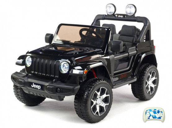 Dvoumístné elektrické autíčko Jeep Wrangler Rubicon 4x4, černé lakované