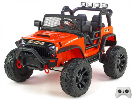 Elektrické autíčko teréňák Brothers 2x 24V/200W, oranžové