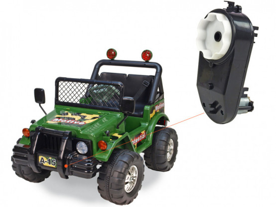 Dětské autíčko Army džíp (model A15) - náhradní elektrický motor s převodovkou pro řízení