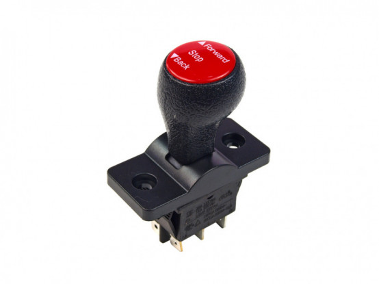 Náhradní přepínač směru jízdy s páčkou (vpřed/stop/vzad) - kulatý červený