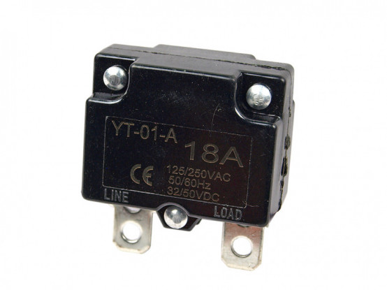 Resetovací pojistka 18 A pro dětská elektrická vozítka