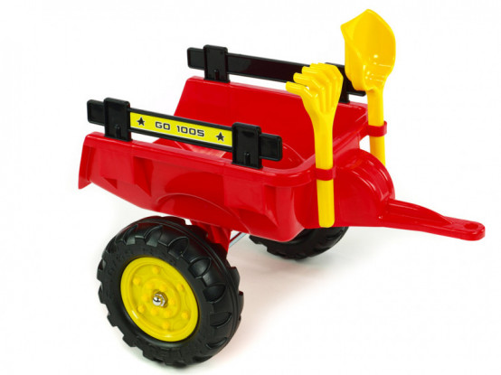 Dvoukolový vlek za traktor s nářadím, střední, ČERVENÝ